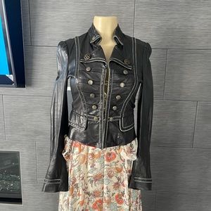 SOLD Just Cavalli leather military style jacket size 40
